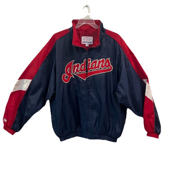 Majestic Authentic- Cleveland Indians Jacket- size Extra Large. Chief Wahoo - Picture 1 of 11